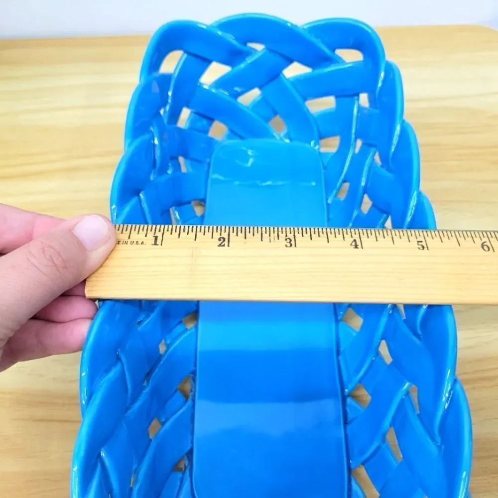 Handmade Italian Ceramic Lattice Basket – PRIMO GI, Bright Blue